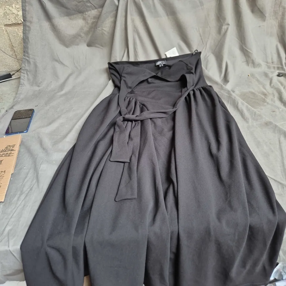 NOBODY'S CHILD BLACK WRAP DRESS, UK 16 (EU 44, USA 12)
