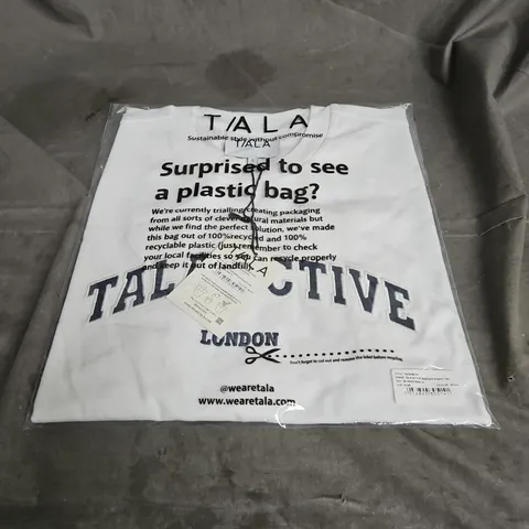TALA ACTIVE APPLIQUE GRAPHIC TEE IN WHITE SIZE S