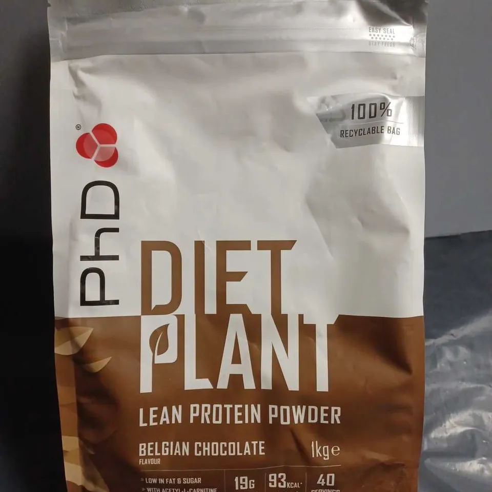 PHD DIET PLANT 1KG LEAN PROTEIN POWDER - BELGIAN CHOCOLATE