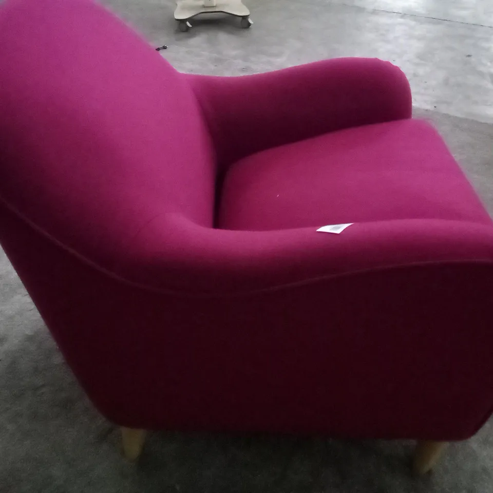 QUALITY DESIGNER ARMCHAIR - DARK PINK FABRIC