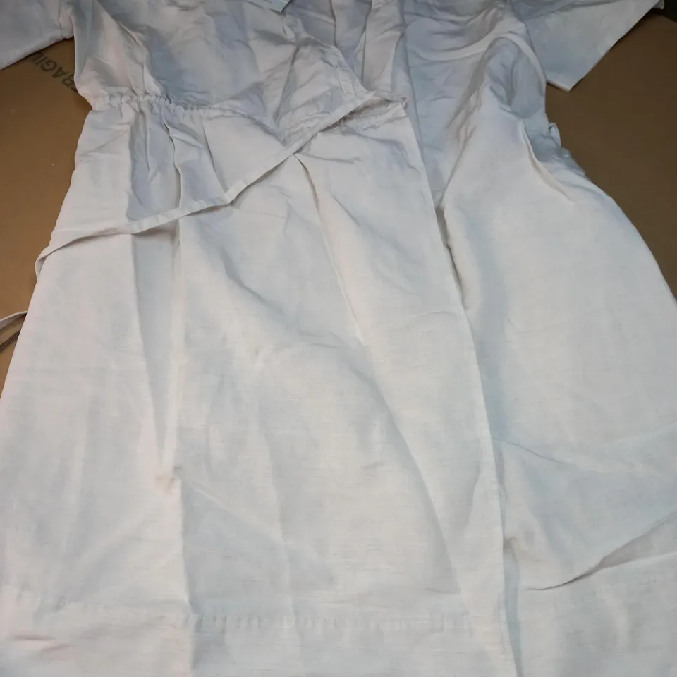 COS OATMEAL WRAP AROUND DRESS - SMALL