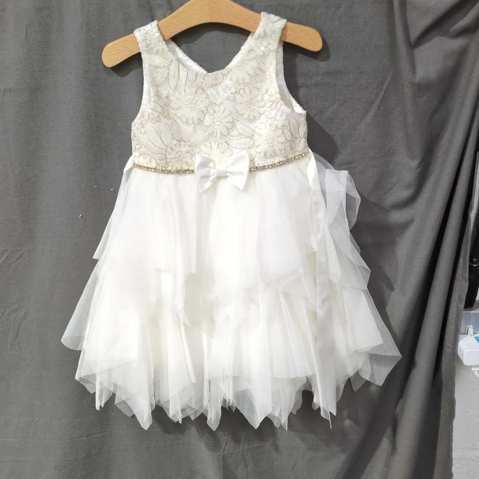 AMERICAN PRINCESS LACE & TULLE DRESS, 2T (UK 2-3), WHITE