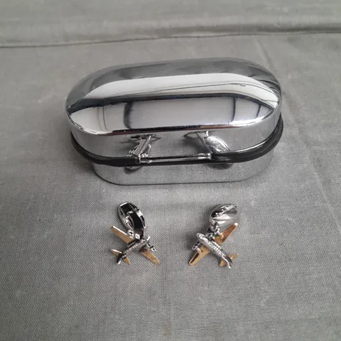 PAUL SMITH PLANE CUFFLINKS IN SILVER/GOLD