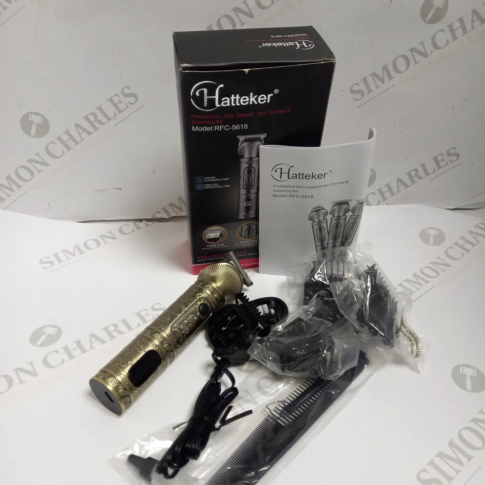 BOXED HATTEKER PROFESSIONAL ZERO GRIPPED HAIR TRIMMER & GROOMING KIT RFC-5618 