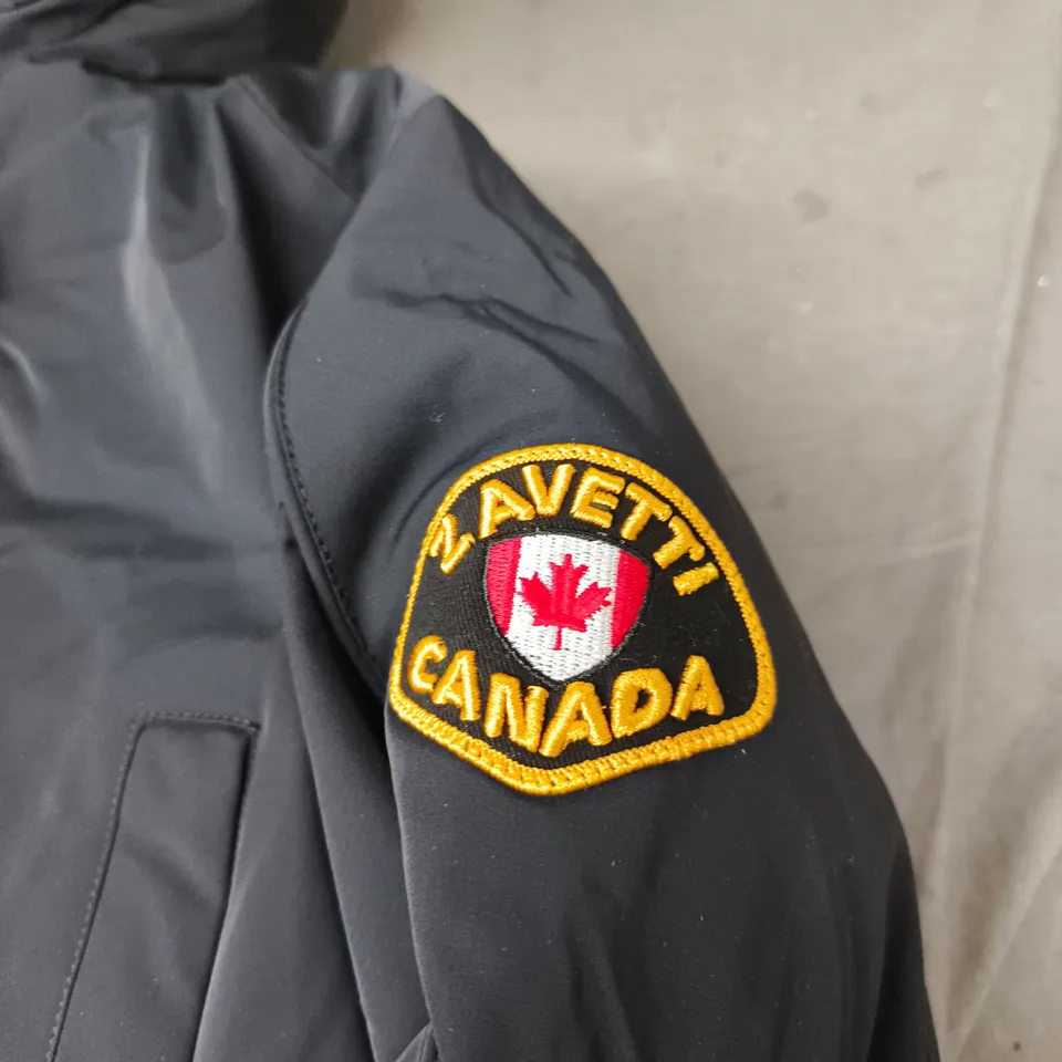 ZAVETTI CANADA CROP PUFFER BOMBER JACKET - BLACK - M