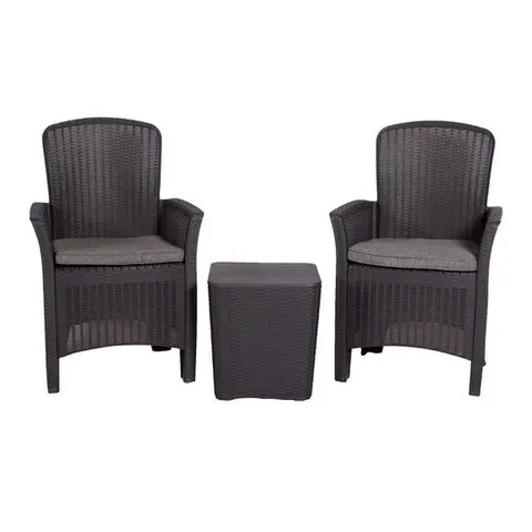BOXED FARO 2 SEATER BLACK BISTRO SET (1 BOX)