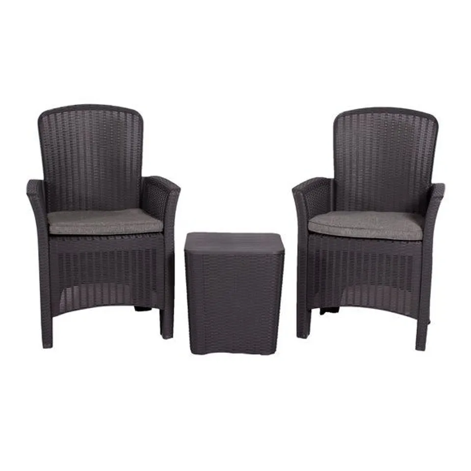 BOXED FARO 2 SEATER BLACK BISTRO SET (1 BOX)