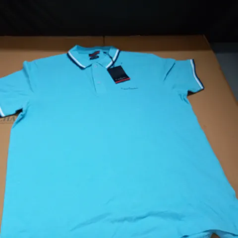 PIERRE CARDIN TIPPED POLO IN TOURQUISE - XL