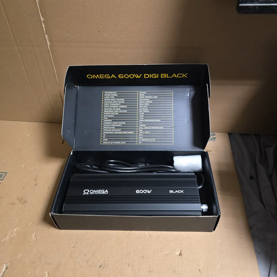 OMEGA 600W DIGI BLACK DIGITAL LIGHTING BALLAST