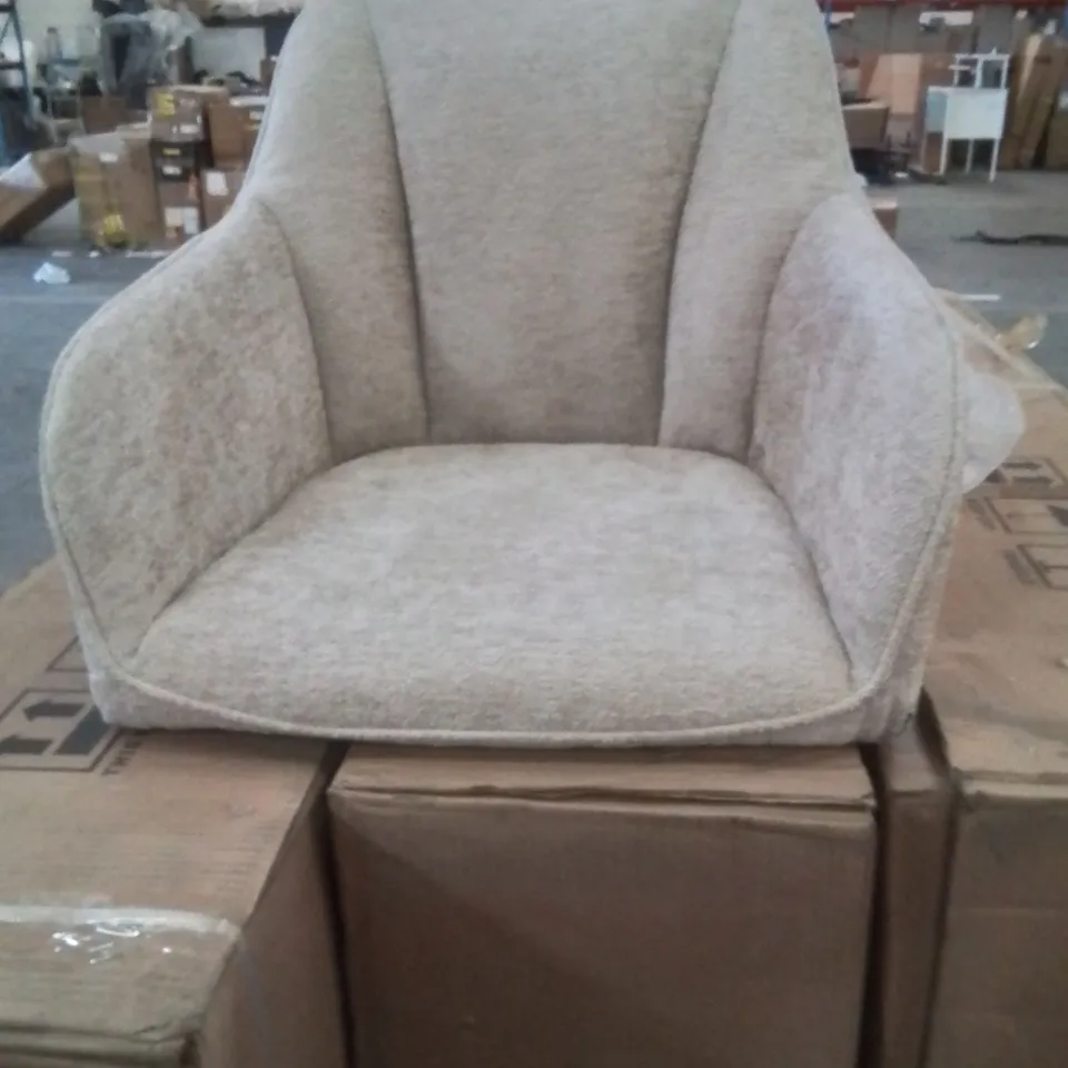BOXED DINING CHAIRS SET OF 2 VELVET CREAM