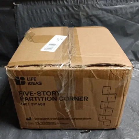 LIFE IDEAS FIVE-STORY PARTITION CORNER SHELVING UNIT