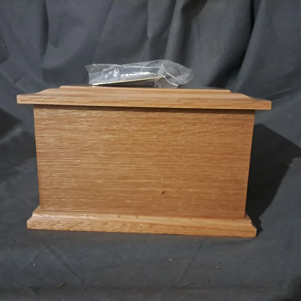 BOXED WOODEN CREMATION ASHES CASKET 