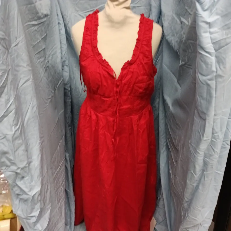 NOBODYS CHILD RYLEE MIDI DRESS IN RED - UK 10