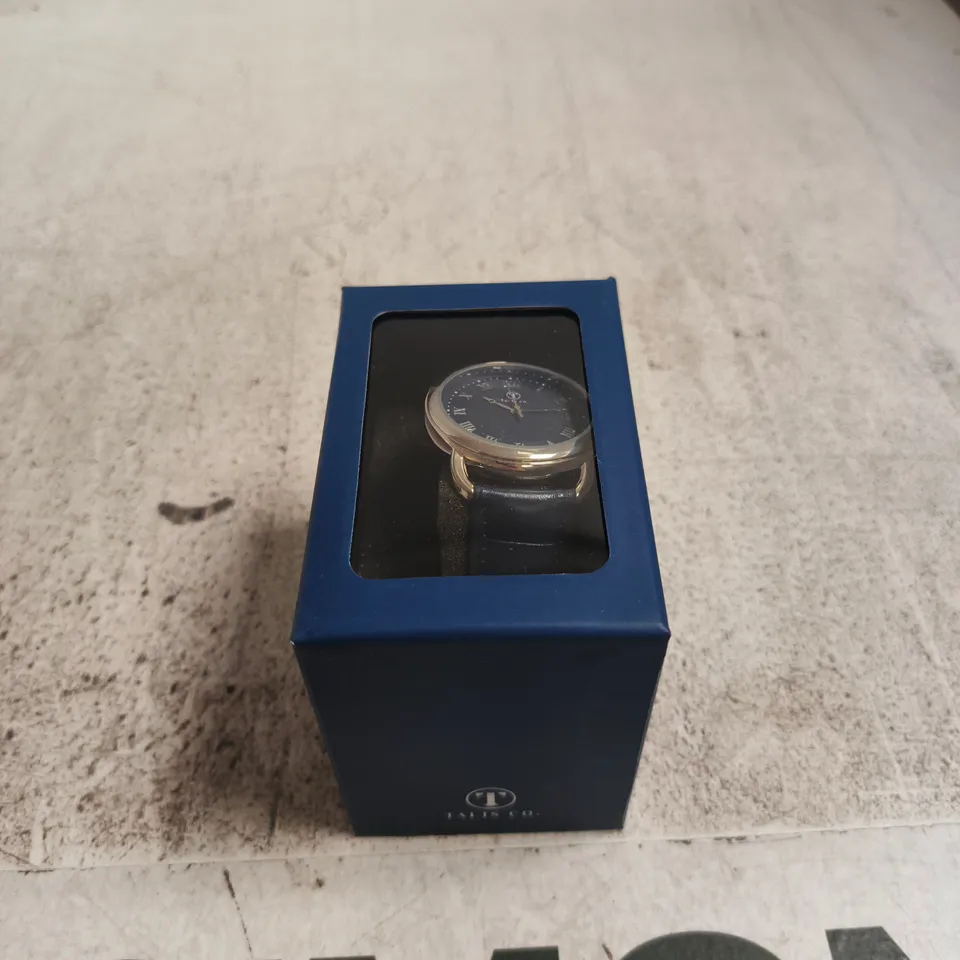TALIS CO. WRISTWATCH – BLUE LEATHER STRAP, BOXED