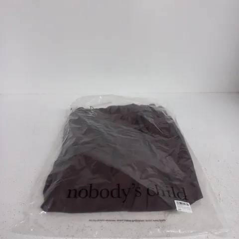 NOBODYS CHILD BROWN BANDEAU BUTTON THROUGH MIDI DRESS MEDIUM