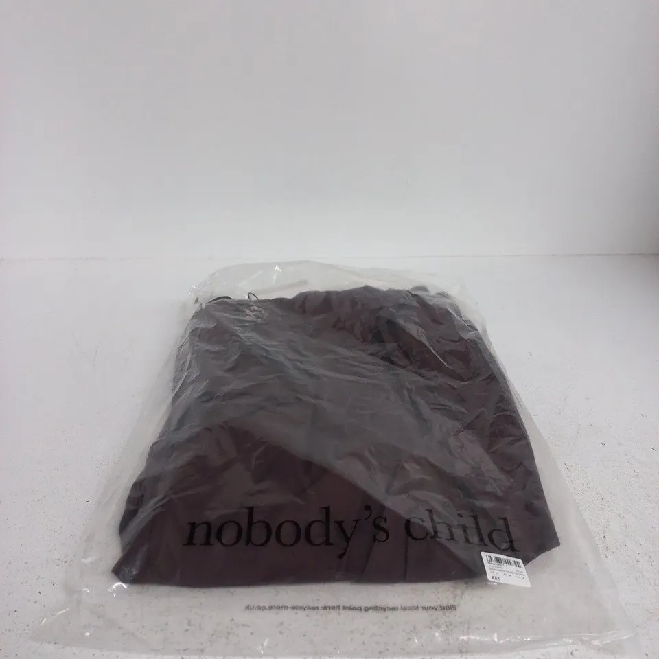 NOBODYS CHILD BROWN BANDEAU BUTTON THROUGH MIDI DRESS MEDIUM