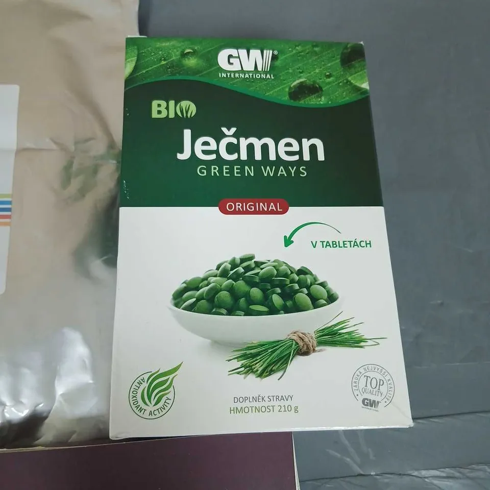 FIVE ASSORTED DIETARY SUPPLEMENTS: MAGNESIUM CITRATE 650MG CAPSULES, BERBERINE 1100MG TABLETS, JEČMEN GREEN WAYS ORIGINAL, HEART SUPPORT VEGAN TABLETS, NOBLE COLLAGEN TYPE II
