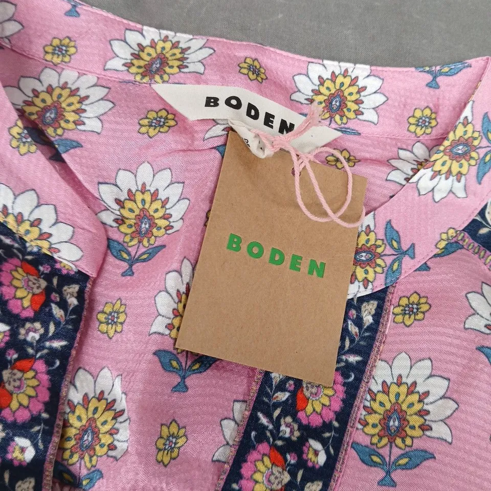 BODEN BELTED HOTCH MAXI DRESS IN PINK - 14R