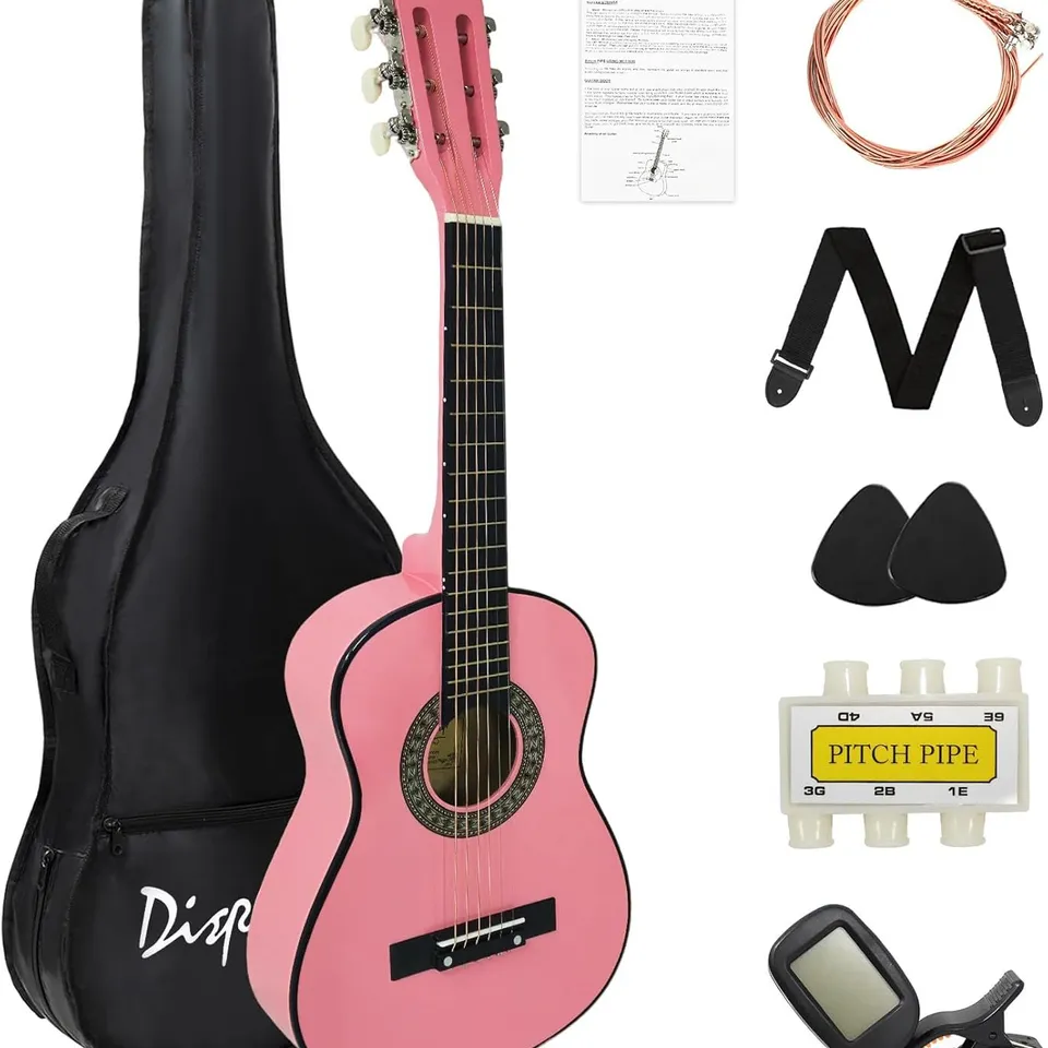 BOXED DISPLAY4TOP 1/4 SIZE ACOUSTIC GUITAR 30 INCH - PINK