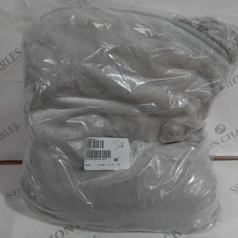 COZEE HOME HEATED BLANKET IN LIGHT GREY