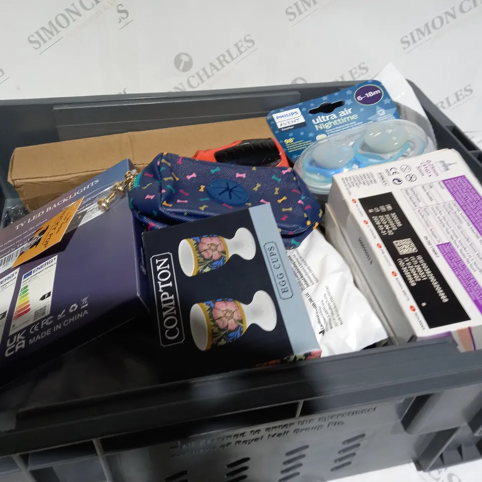 BOX OF APPROXIMATELY 20 ITEMS TO INCLUDE LAZAR LEVEL, TV LED BACKLIGHTS, ULTRA AIR NIGHT TIME DUMMYS
