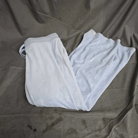 JUICY COUTURE VELOUR RHINESTONE TRACKSUIT PANTS IN BABY BLUE SIZE XL