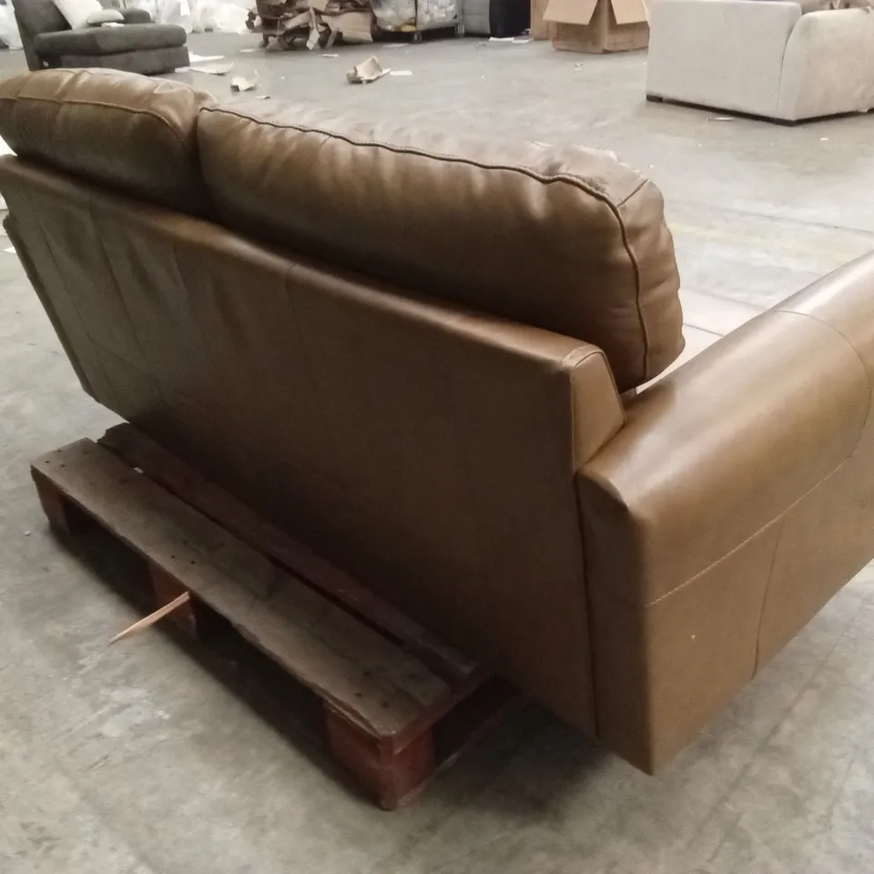 BAILEY 3 SEATER LEATHER SOFA - TAN RRP £799