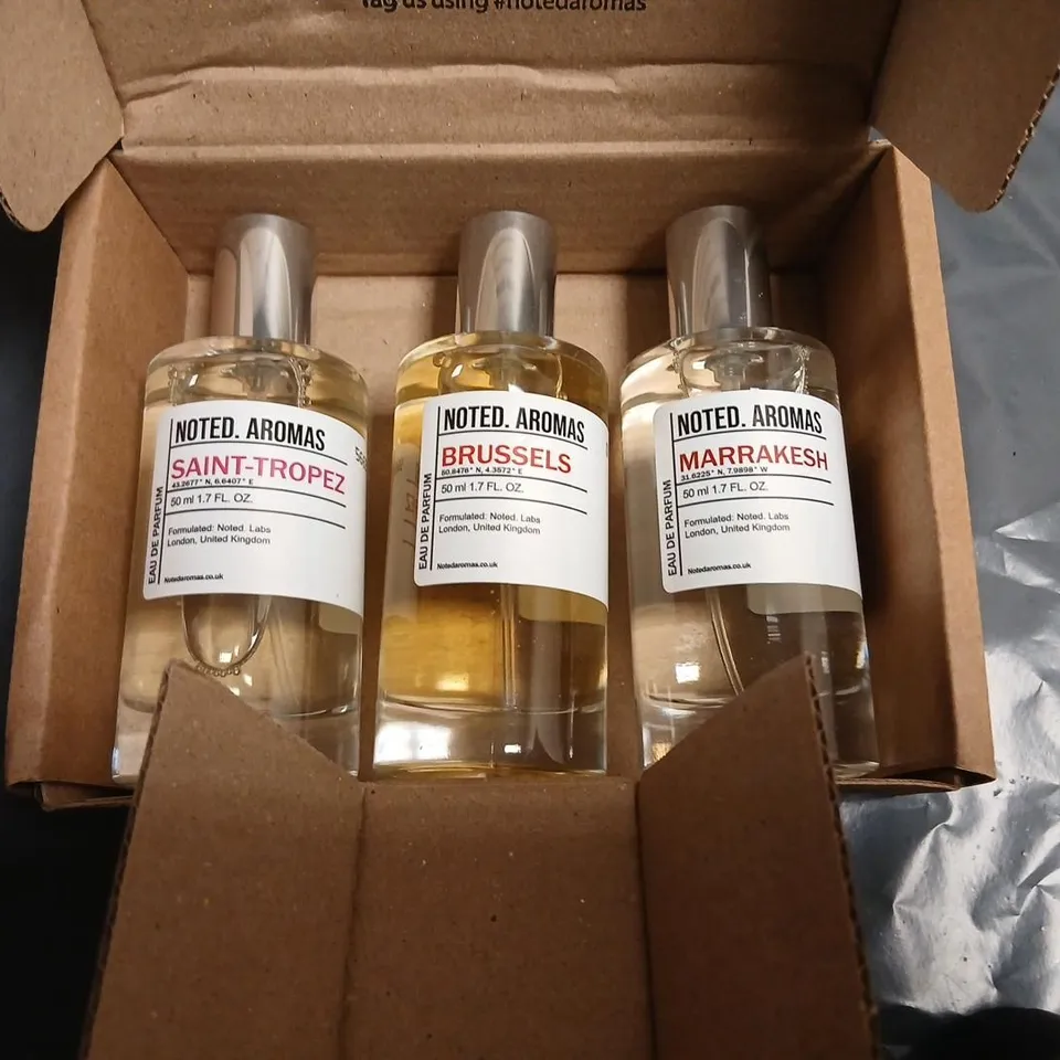 BOXED NOTED AROMAS THREE PIECE GIFT SET