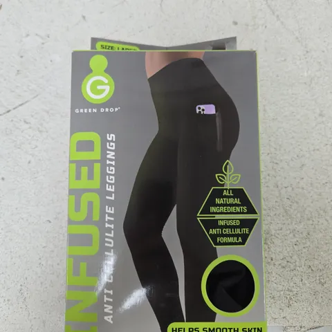 GREEN DROP ANTI-CELLULITE LEGGINGS – LARGE – BLACK