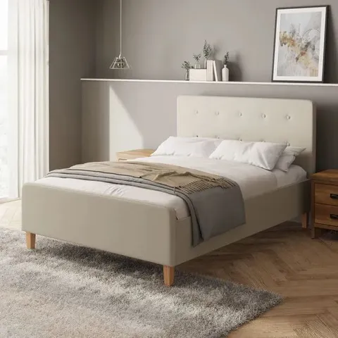 BOXED ASHBOURNE DOUBLE NATURAL OTTOMAN BED [3 BOXES]