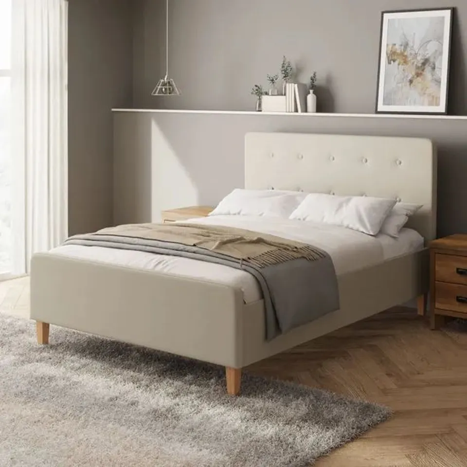 BOXED ASHBOURNE DOUBLE NATURAL OTTOMAN BED [3 BOXES]