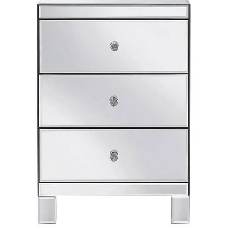 BOXED PARISIAN DRAWER MIRRORED BEDSIDE CABINET (1 BOX) - COLLECTION ONLY  RRP £199