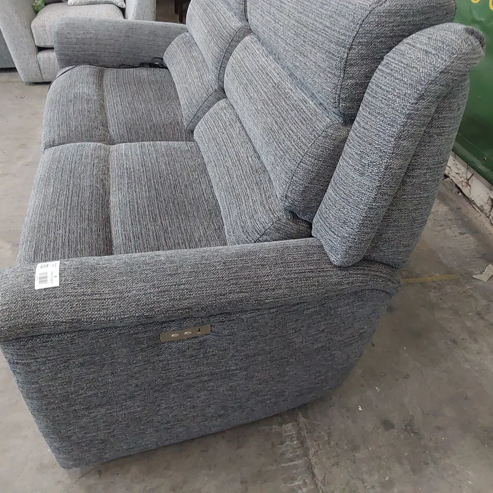 QUALITY BRITISH DESIGNER PARKER KNOLL COLORADO POWER RECLINING THREE SEATER SOFA CHARCOAL FABRIC 
