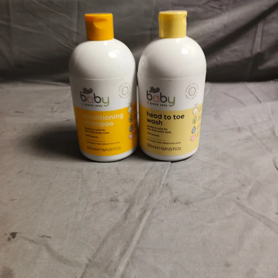 APPROXIMATELY 13 BOTTLES OF BABY HEAD TO TOE WASH X 4 AND CONDITIONING SHAMPOO X 9 - 500ML PER BOTTLE