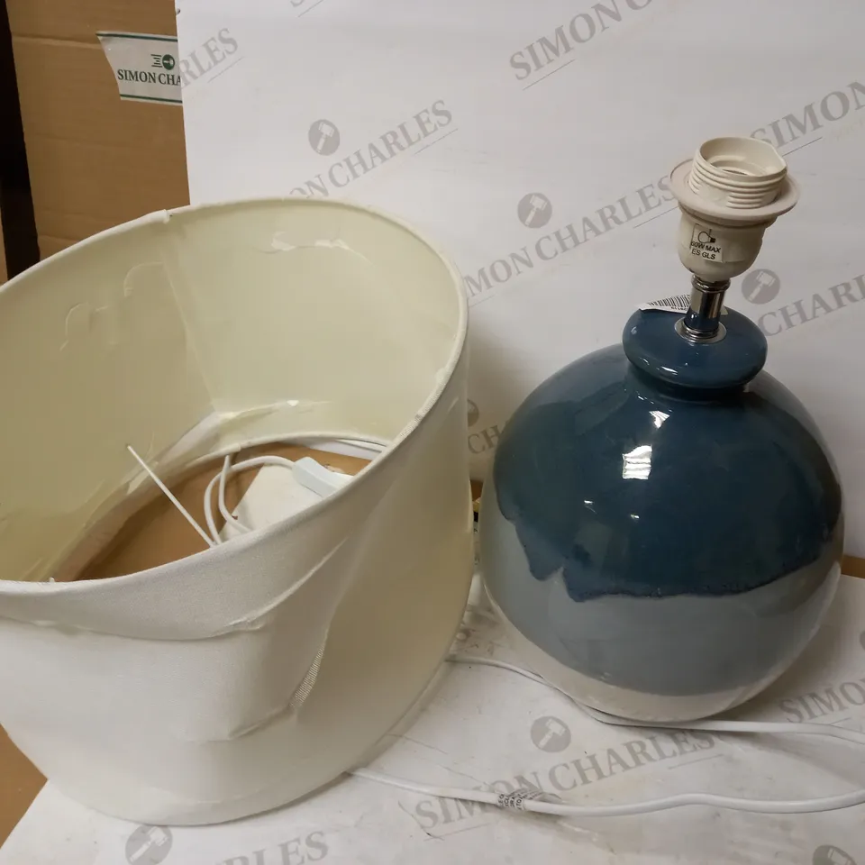 JOHN LEWIS MARTHA CERAMIC BLUE TABLE LAMP