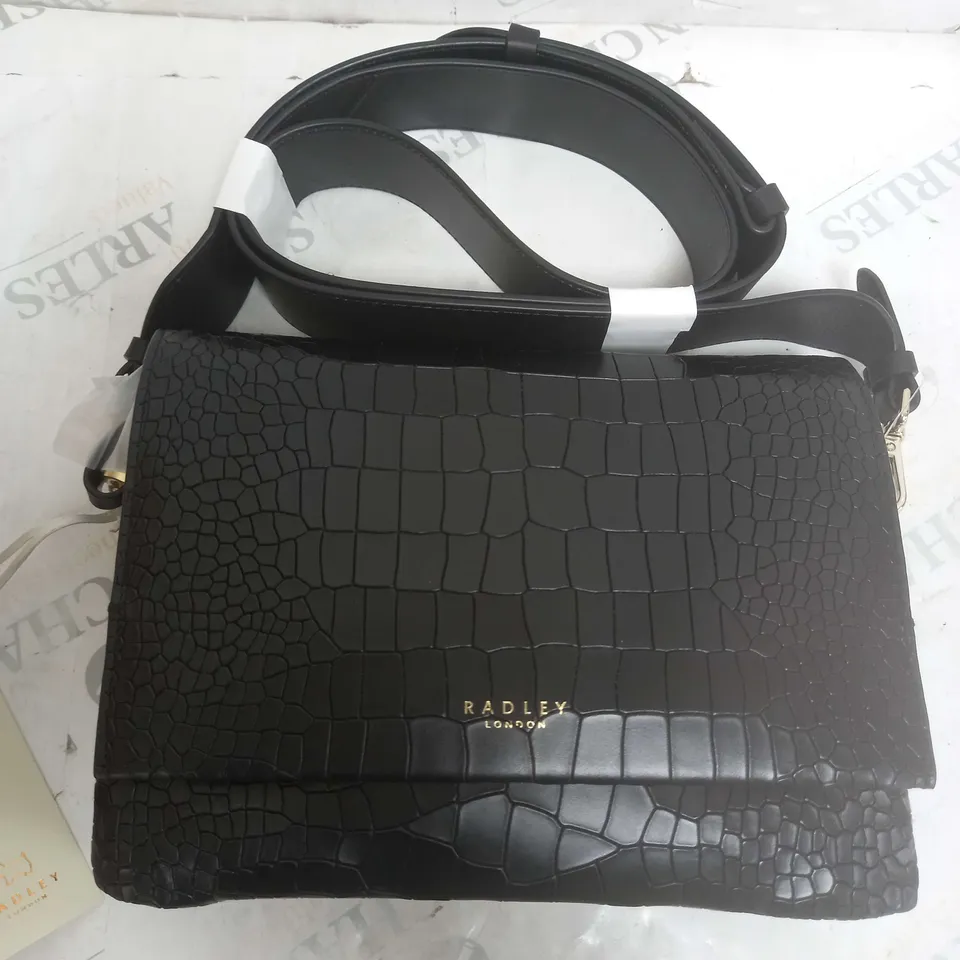 RADLEY LONDON CROC CROSSBODY BAG IN BLACK