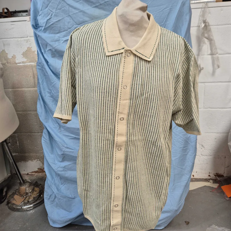 PERCIVAL DIXON REGULAR KNITTED POLO SHIRT – COTTON, ECRU, XL