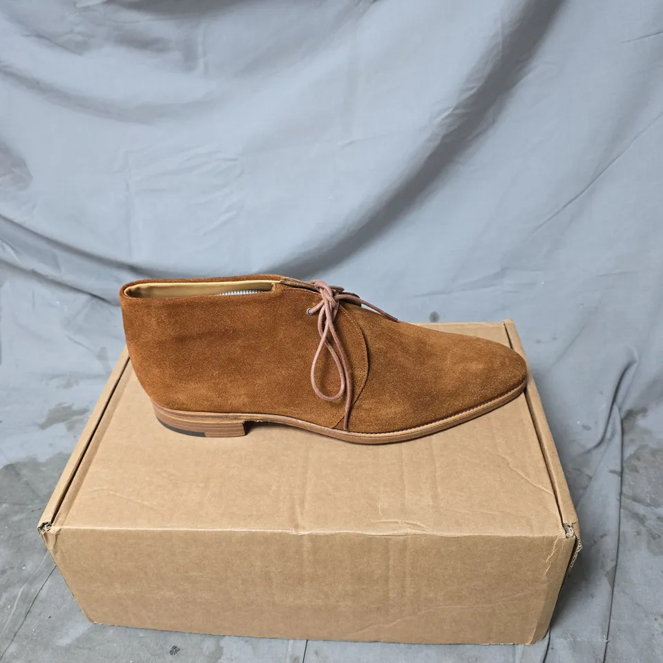 JOHN LOBB BROWN SUEDE CHUKKA BOOTS – LACE-UP ANKLE BOOTS (MEN'S) SIZE 9.5