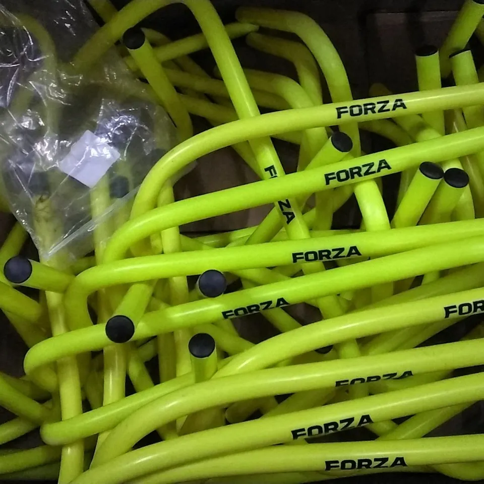 BOX OF APPROXIMATELY 30 FORZA LIME GREEN MINI HURDLES