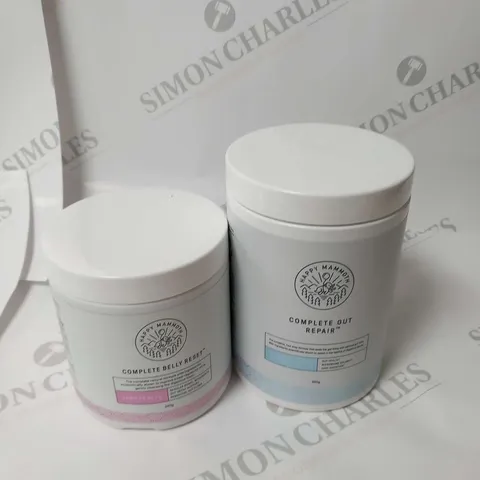 TWO ASSORTED HAPPY MAMMOTH PRODUCTS TO INCLUDE; COMPLETE GUT REPAIR 360G AND COMPLETE BELLY RESET 240G