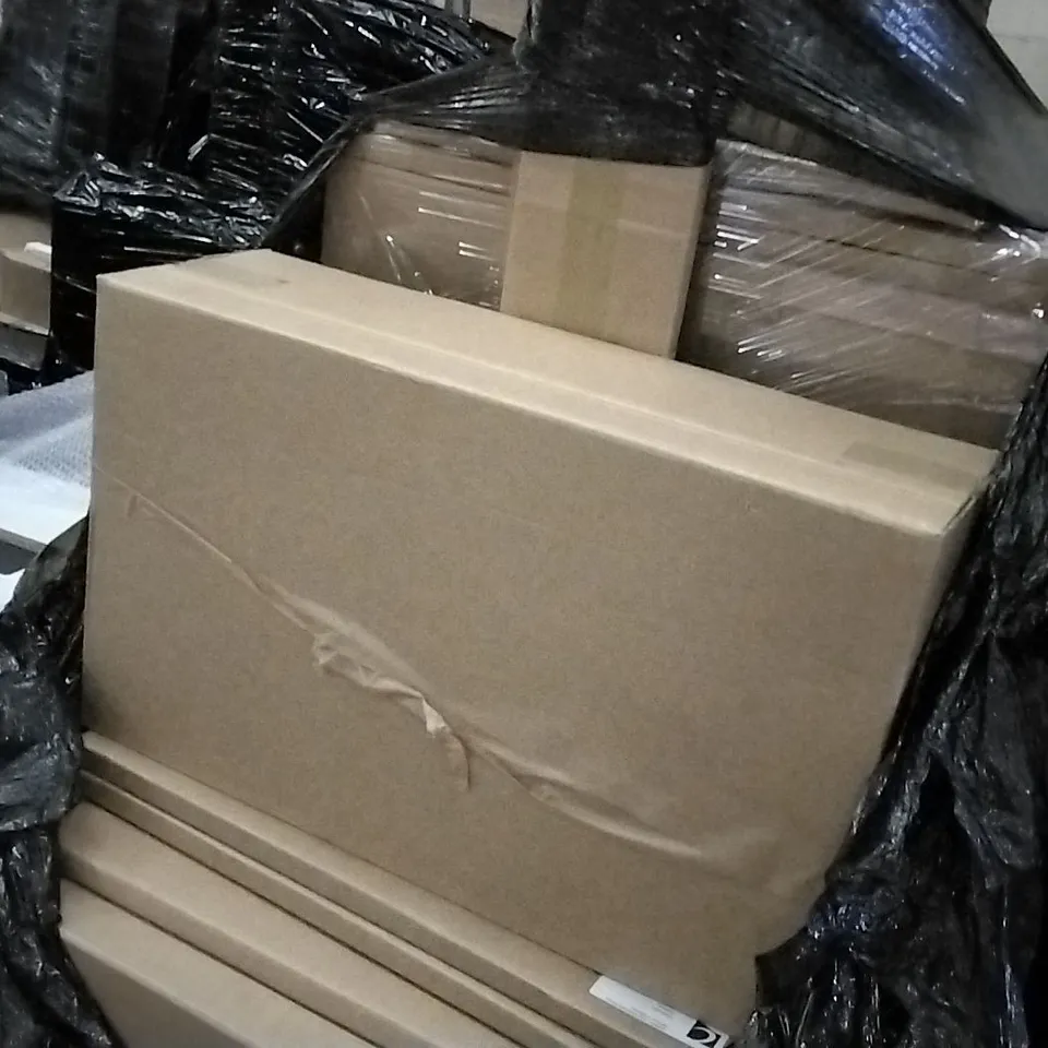 PALLET OF APPROX 30 ASSORTED BATHROOM FURNITURE TO INCLUDE BIDET CARCASS, BASIN CARCASS, 2 DRAWER PACK AND CARCASS, PLINTHS AND BASIN DOORS