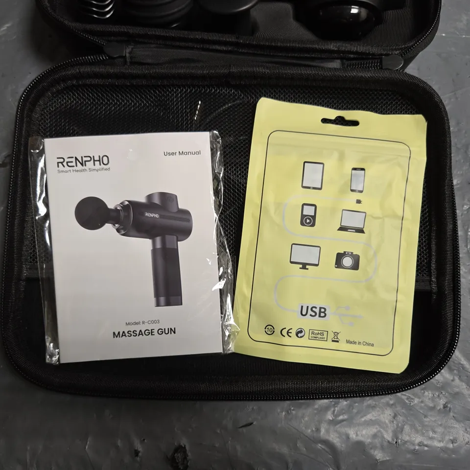 RENPHO MASSAGE GUN (MODEL R-C003) WITH CARRY CASE