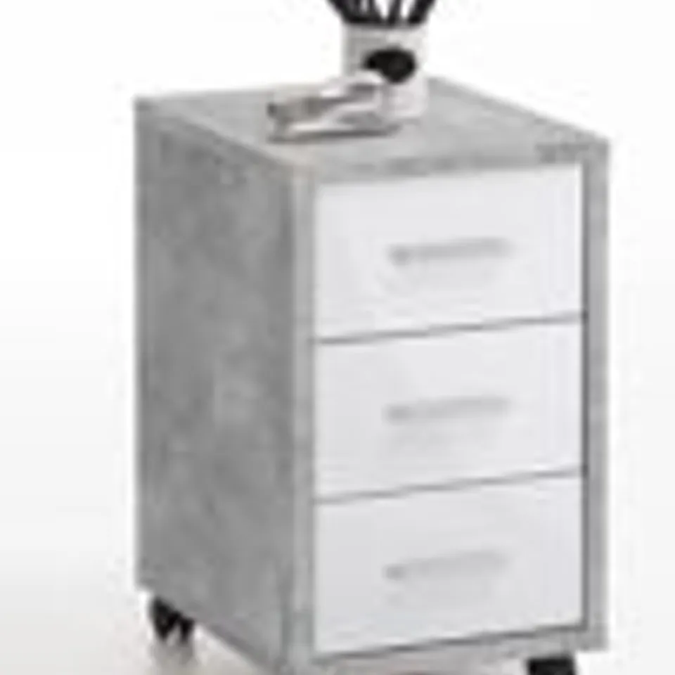 BOXED BRAND NEW TOWEL CABINET  WHITE HIGH GLOSS/ CONCRETE