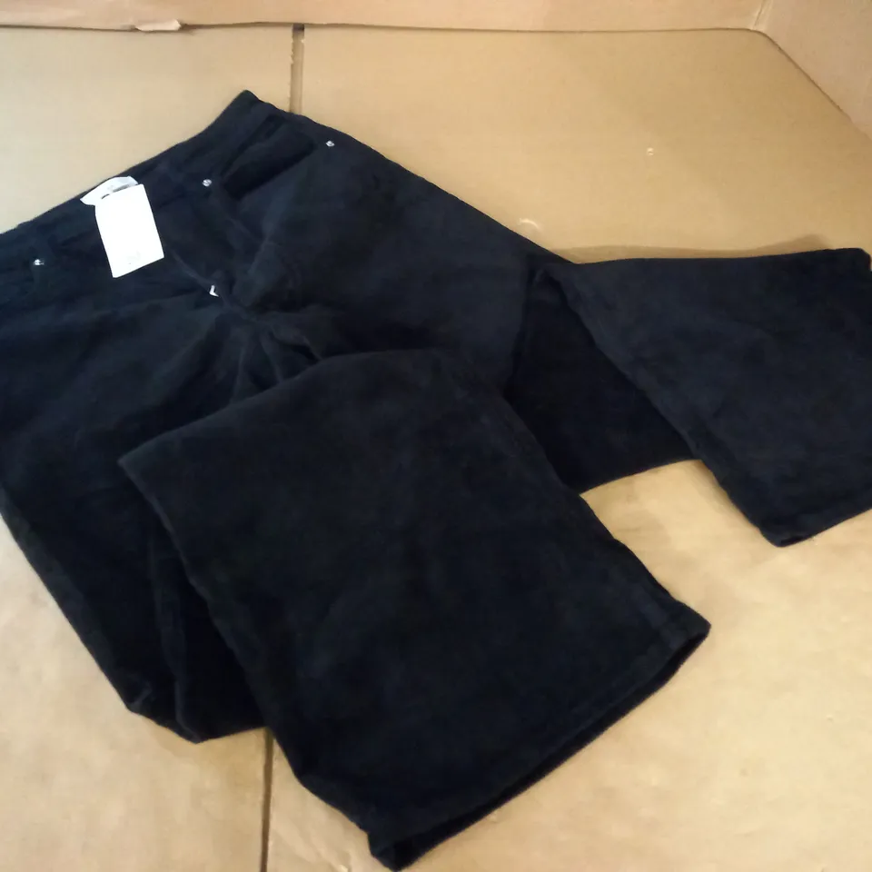 H&M BLACK CORDED TROUSERS - UK 14