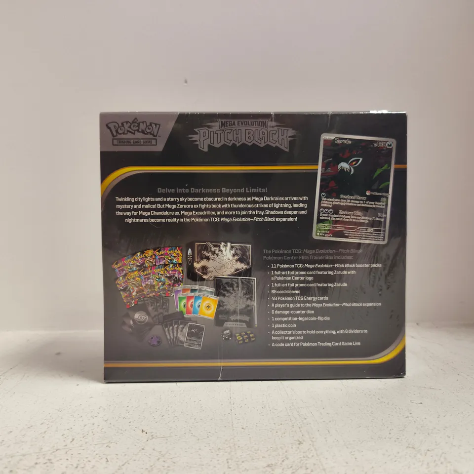 POKÉMON TRADING CARD GAME MEGA EVOLUTION PITCH BLACK ELITE TRAINER BOX – SEALED