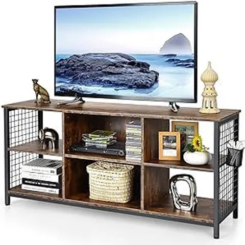 BOXED COSTWAY 3-TIER TV STAND FOR TV'S UP TO 65" ENTERTAINMENT MEDIA CENTER W/STORAGE BASKET (1 BOX)