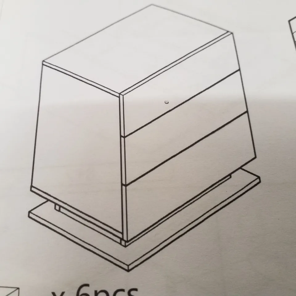 BOXED BEDSIDE TABLE - WHITE