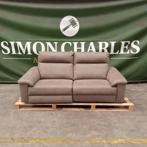 QUALITY DESIGNER ITALIAN MADE LARGE 3 SEATER ELECTRIC RECLINER MICROFIBRE UPHOLSTERED SOFA