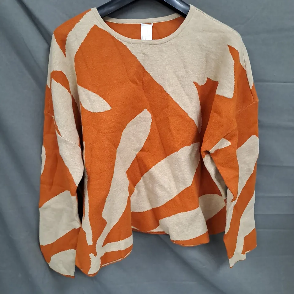 WYNNE COLLECTION LADIES JUMPER ORANGE/BEIGE SIZE L