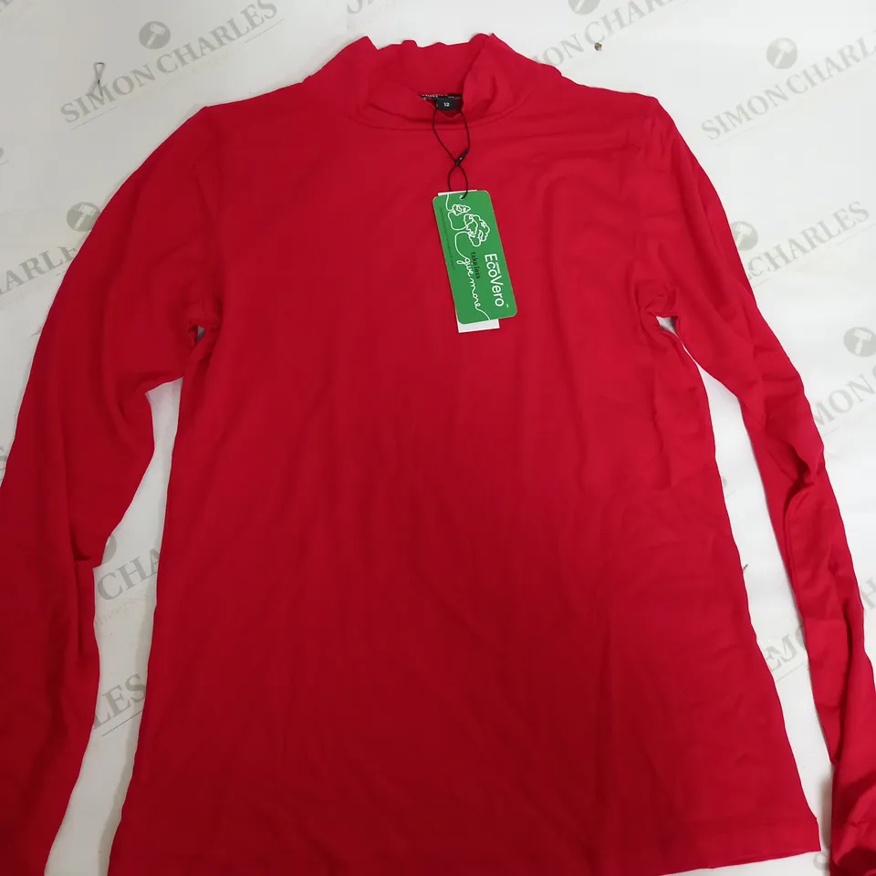 NOBODYS CHILD LENZING TAILORED LYRA TOP IN JERSEY RED - UK 12